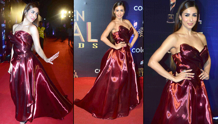 malaika arora in red gown