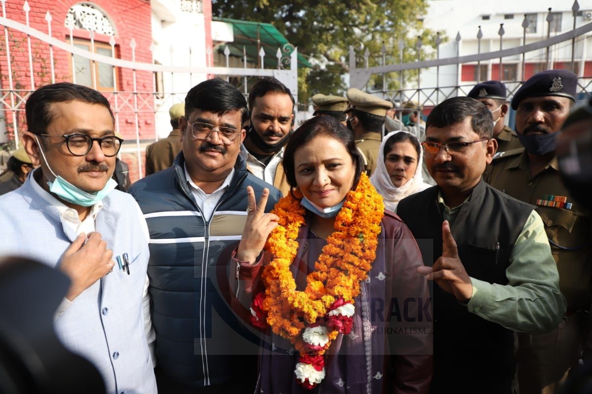 Congress candidate Sahana Siddiqui filed nomination from Lucknow West seat
