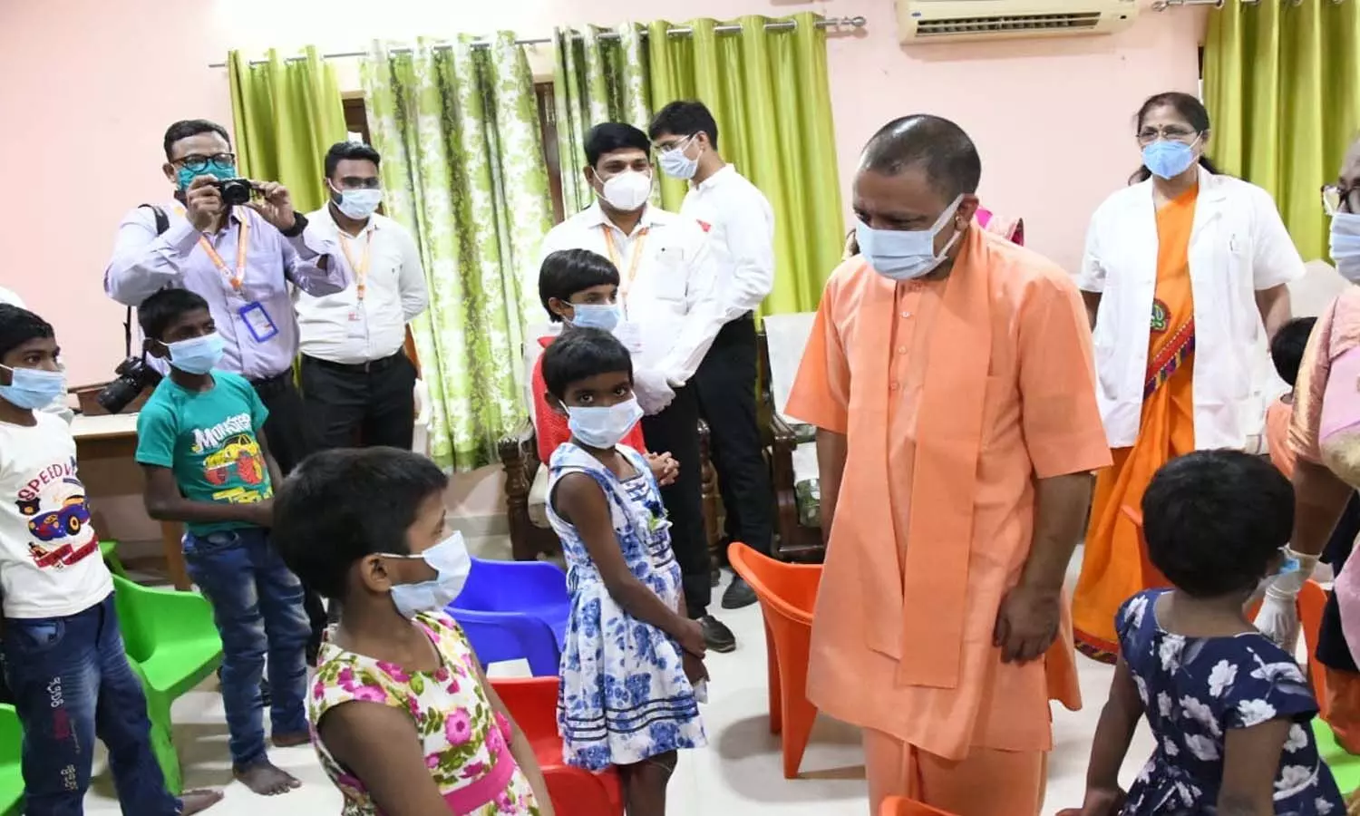 CM Yogi on Friday met five children