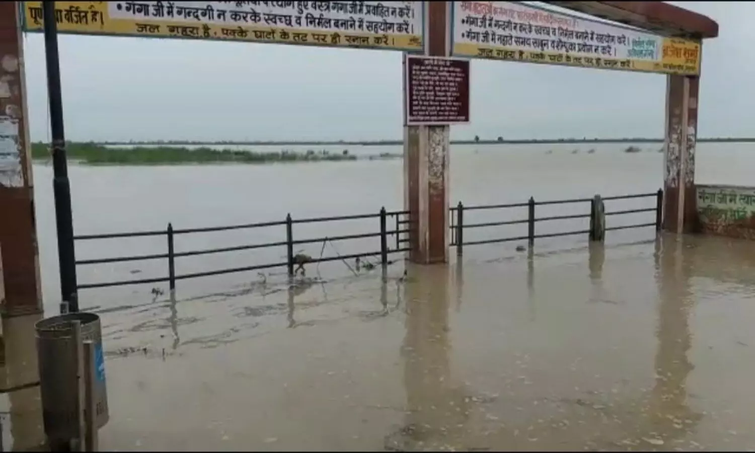 Ganga river flow above the danger point