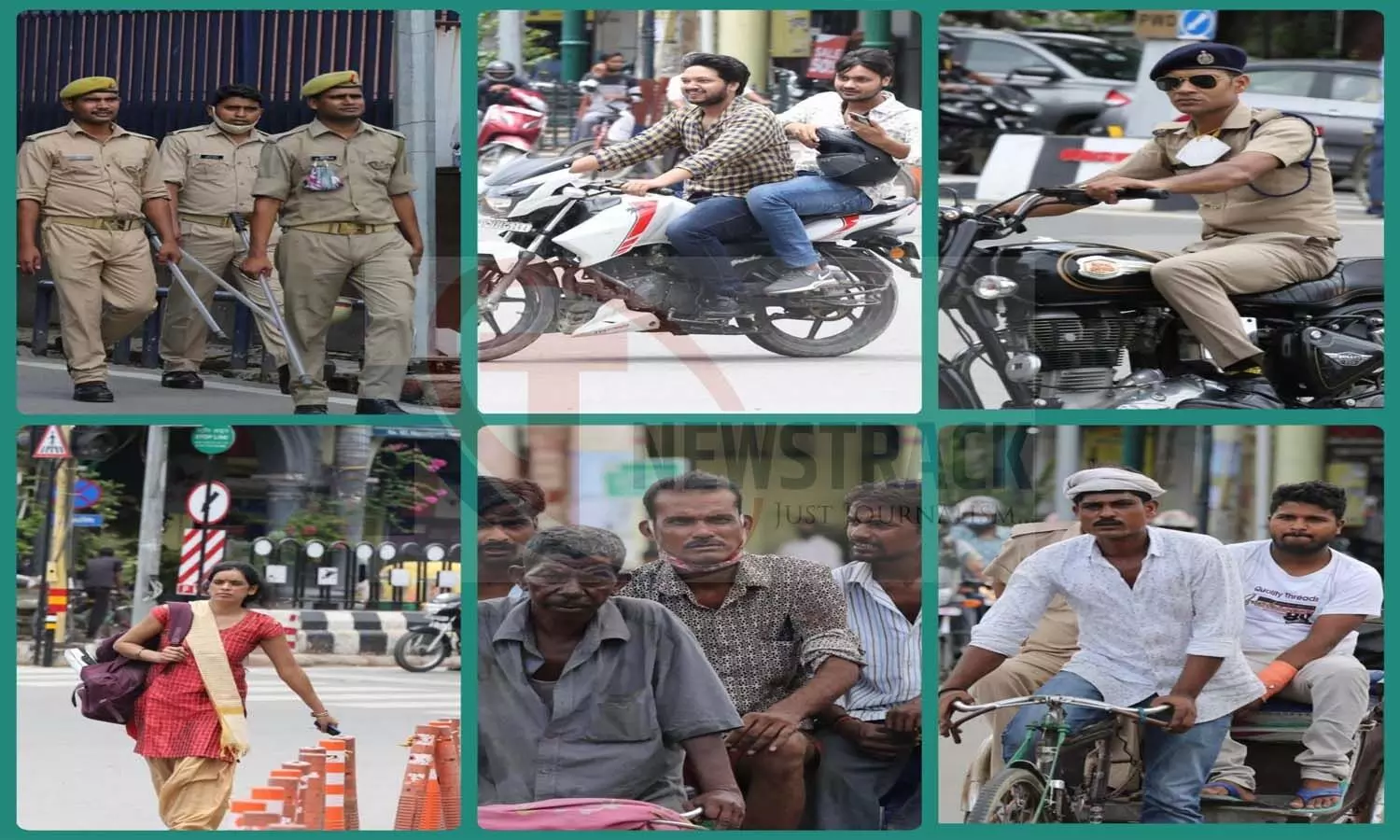 Lucknow People and policemen roaming without masks