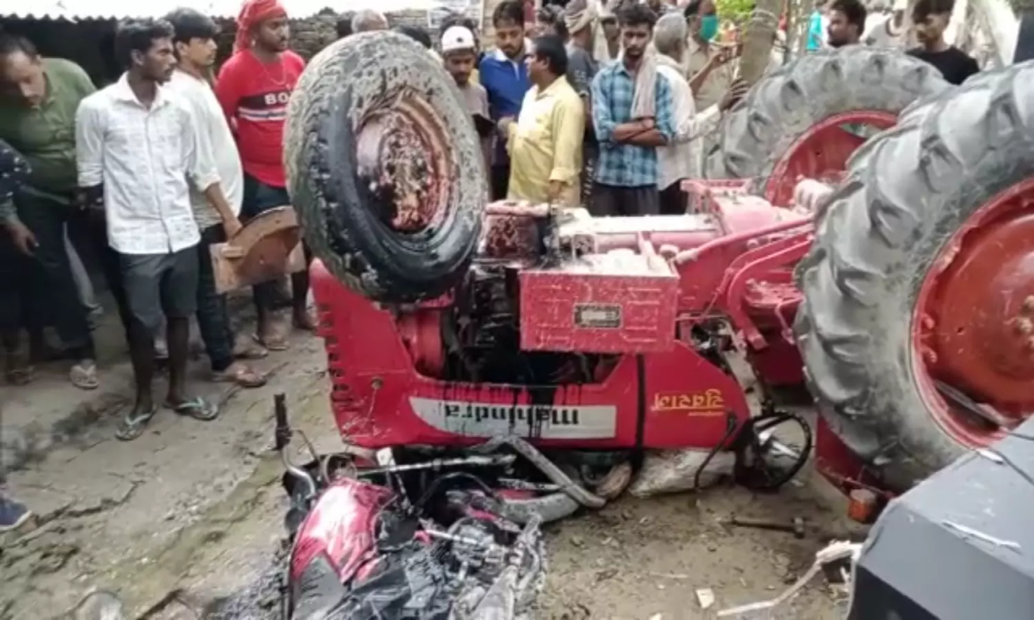 Two tractor collide each other