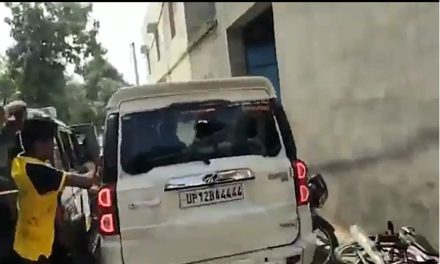 Villagers attack on vehicle of BJP MLA