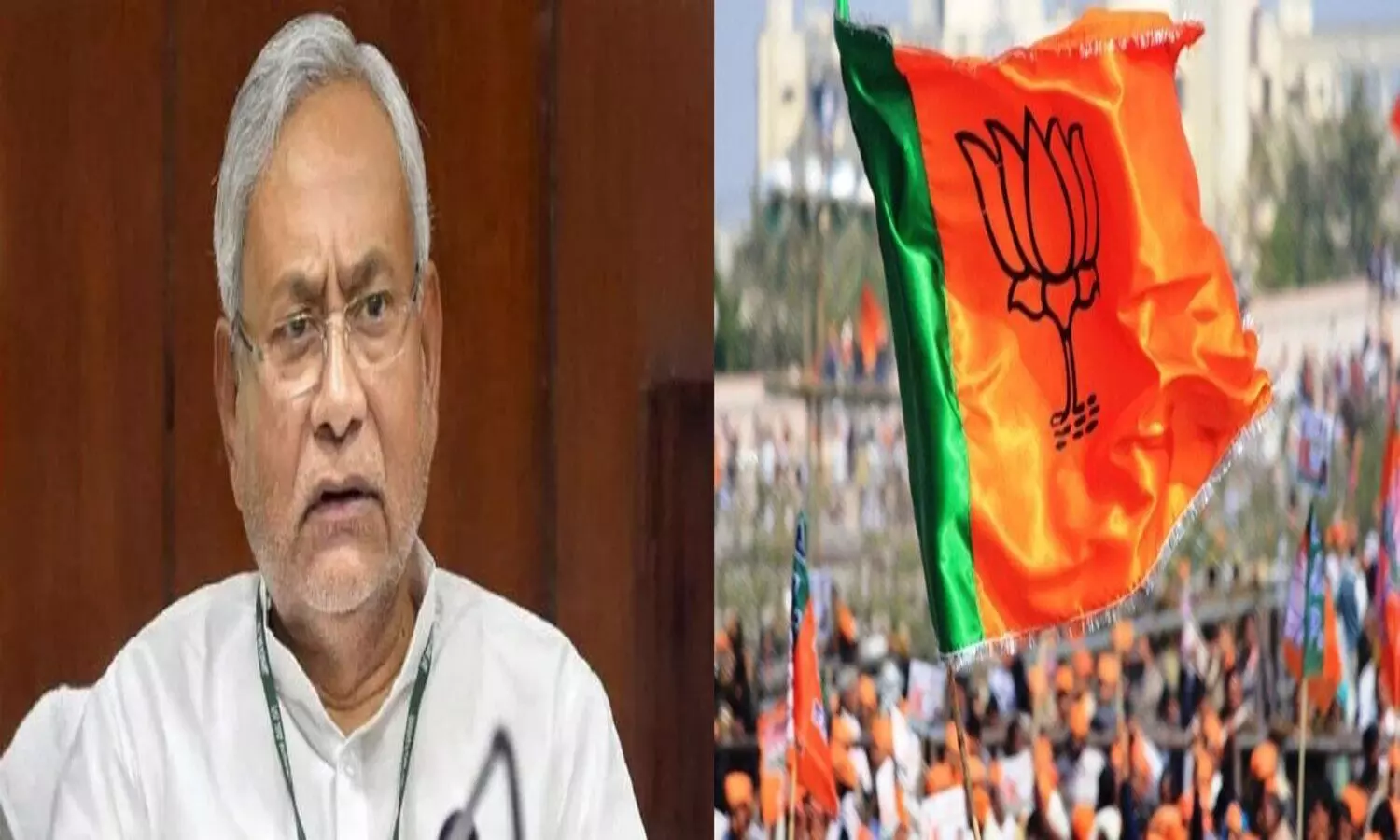 CM Nitish Kumar - BJP Flag