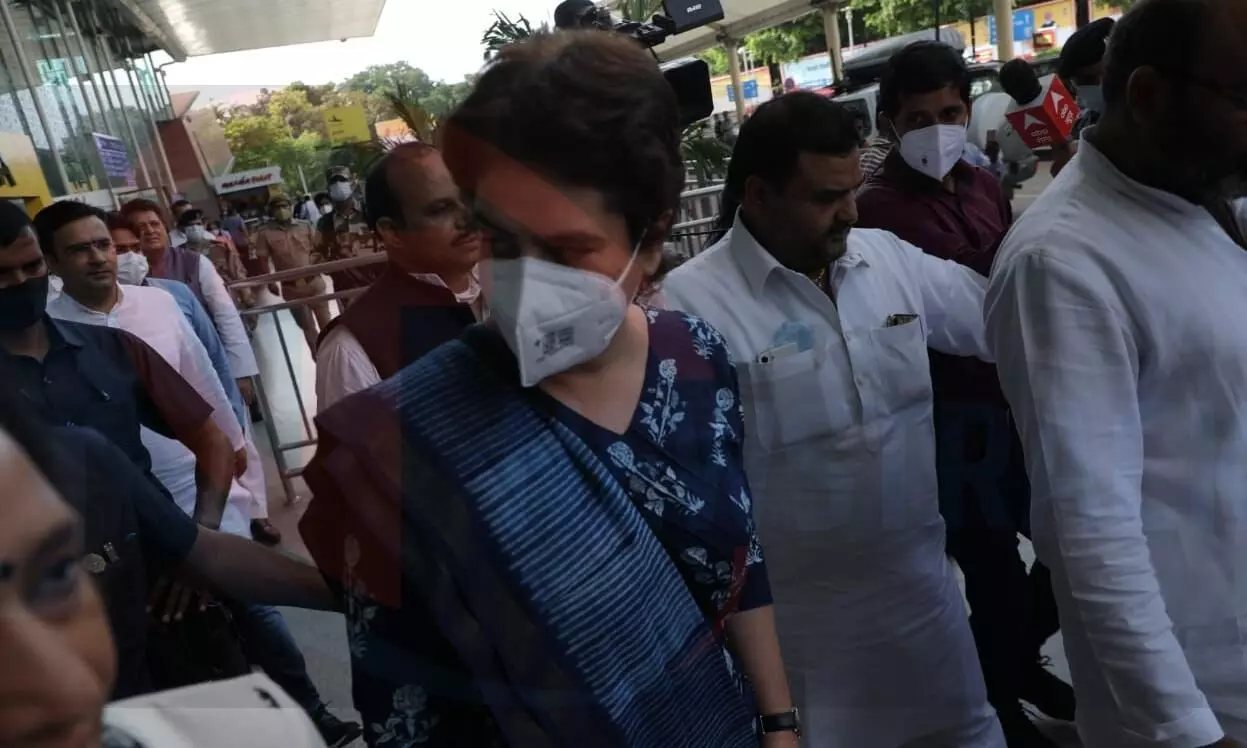 Congress workers got excited about Priyanka Gandhi arrival