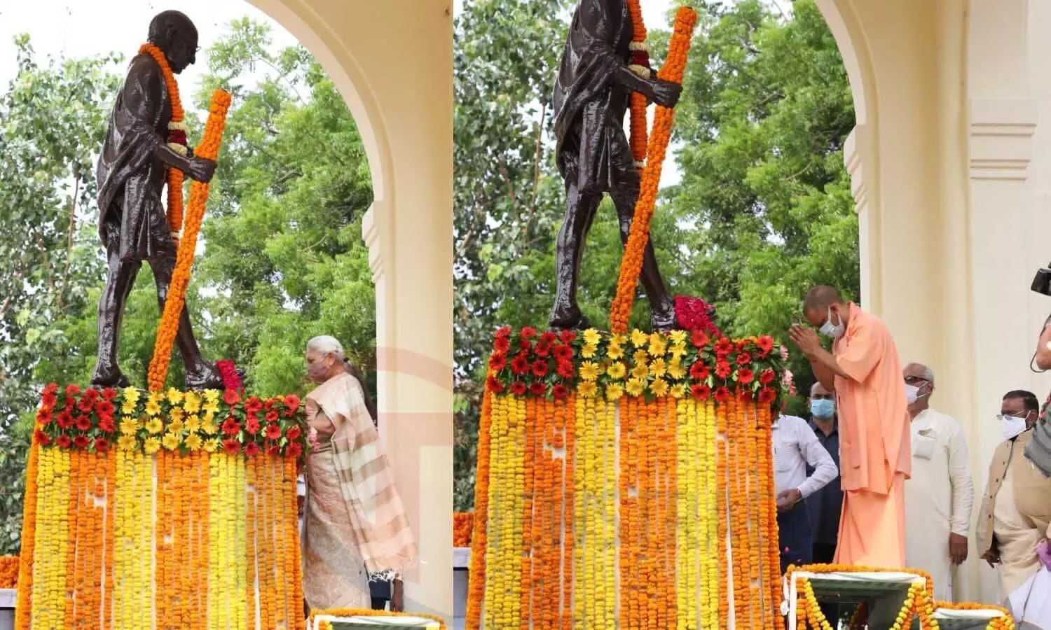 Gandhi Jayanti: राज्यपाल आनंदीबेन पटेल व मुख्यमंत्री योगी ने महात्मा गांधी दी श्रद्धांजलि