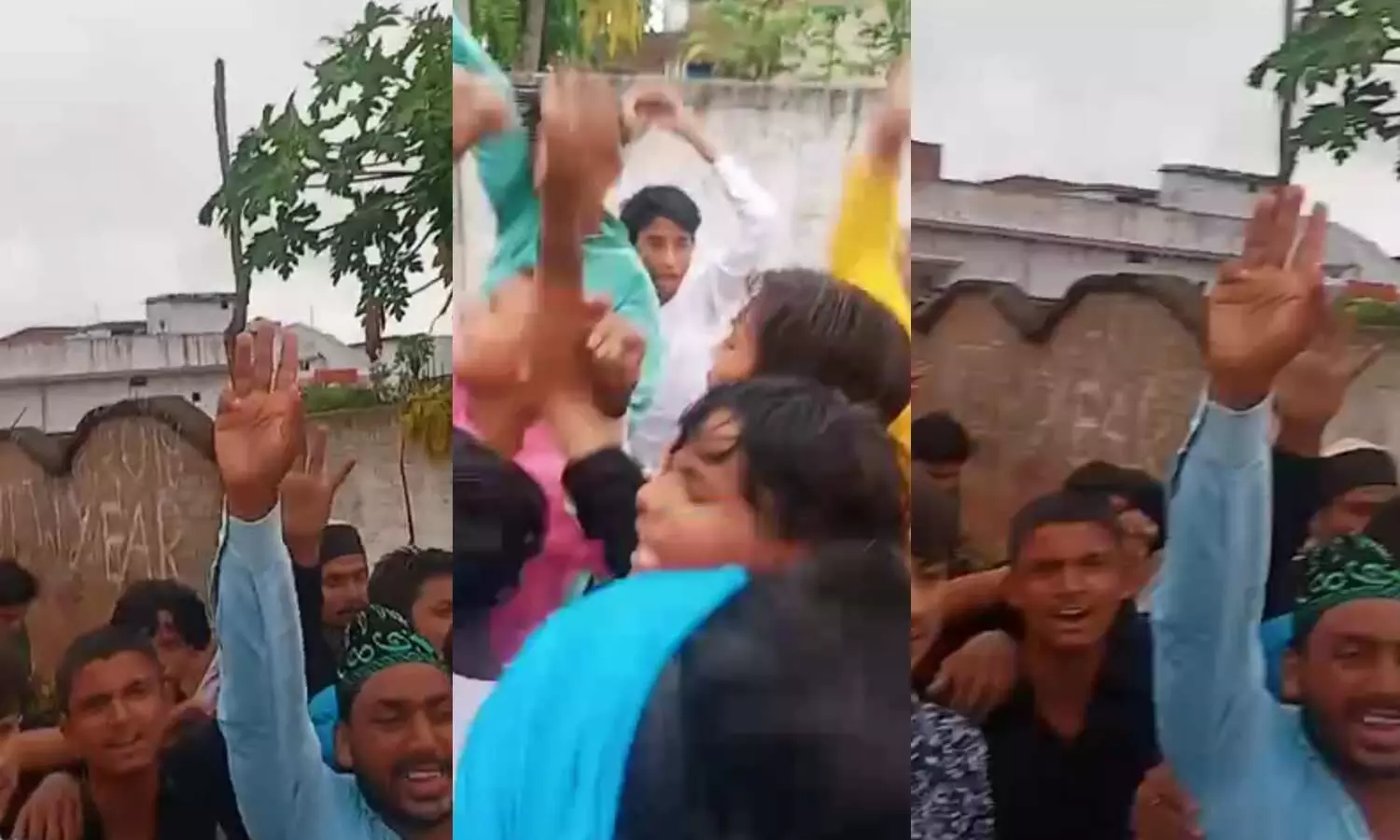 young man shouting slogans