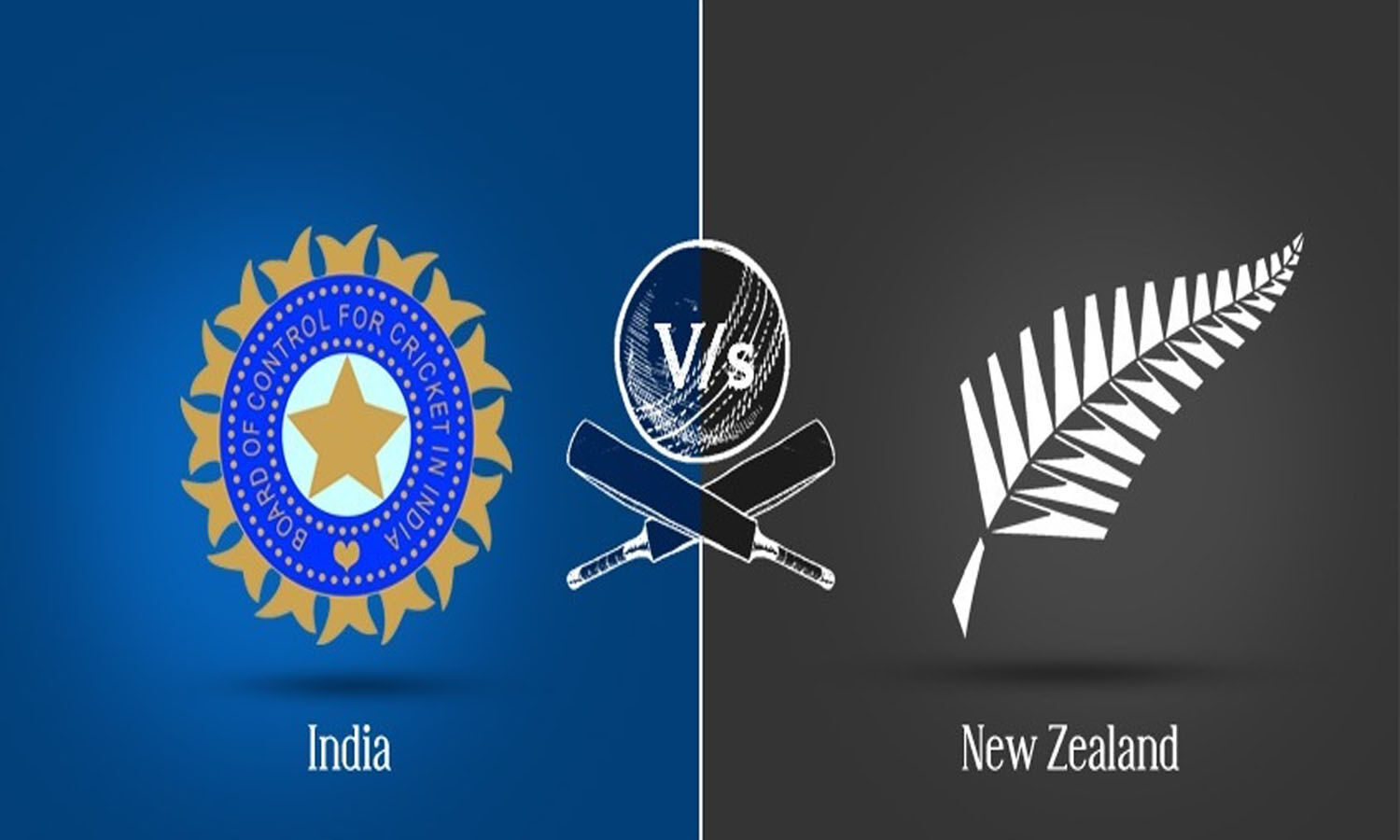 Premium Vector | T20 cricket championship concept india vs new zealand  match header or banner with cricket ball on stadium background.