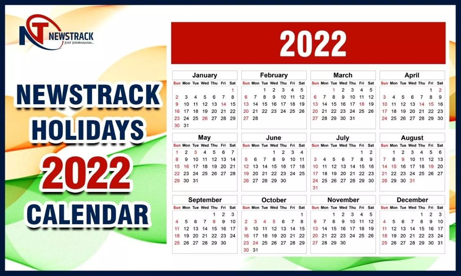 2022 holiday calendar india