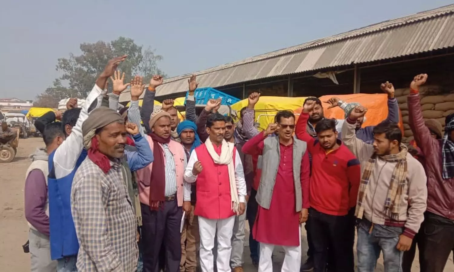 Farmer protest in Sonbhadra