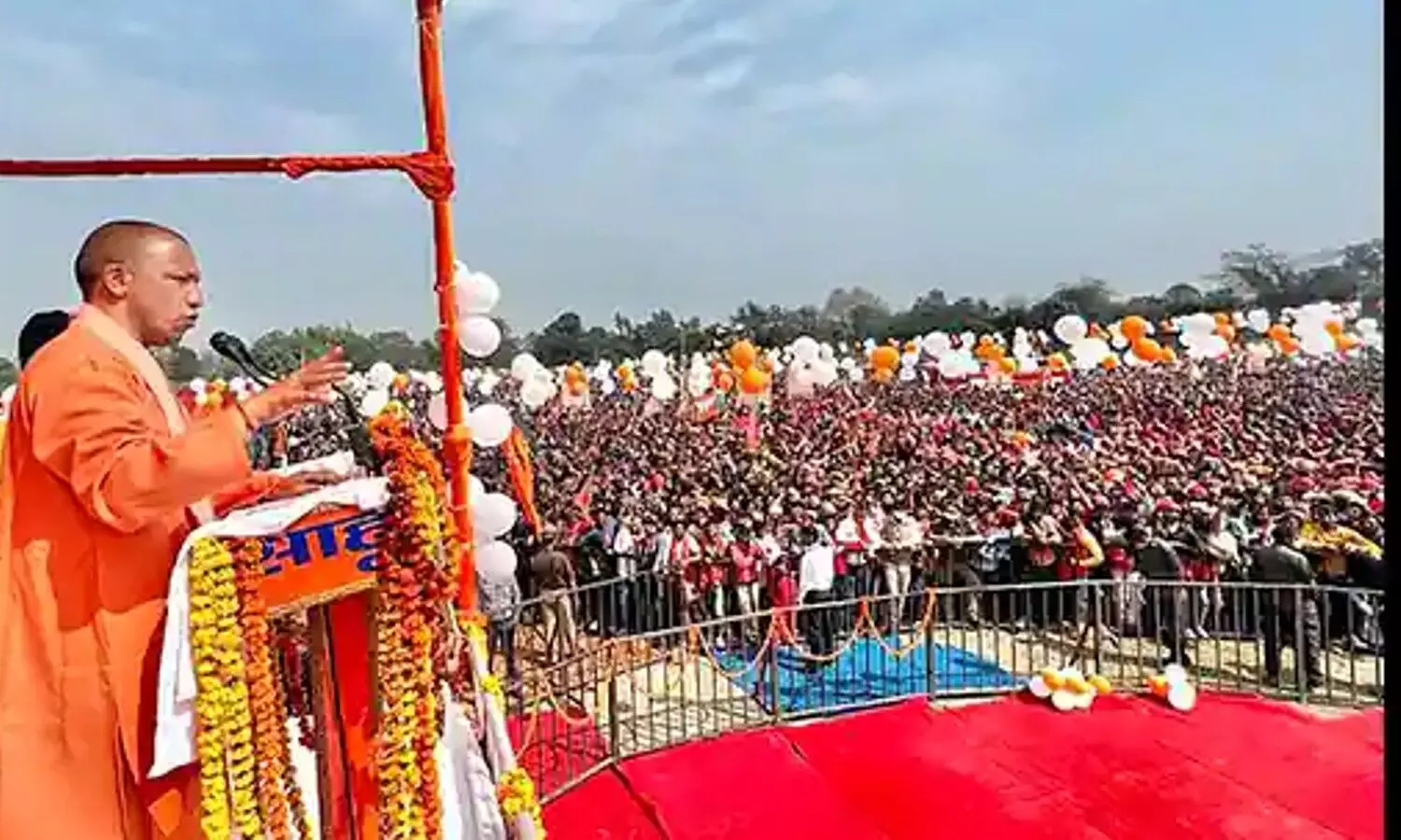 up election 2022 cm yogi attack on sp bsp congress in sonbhadra chunav rally