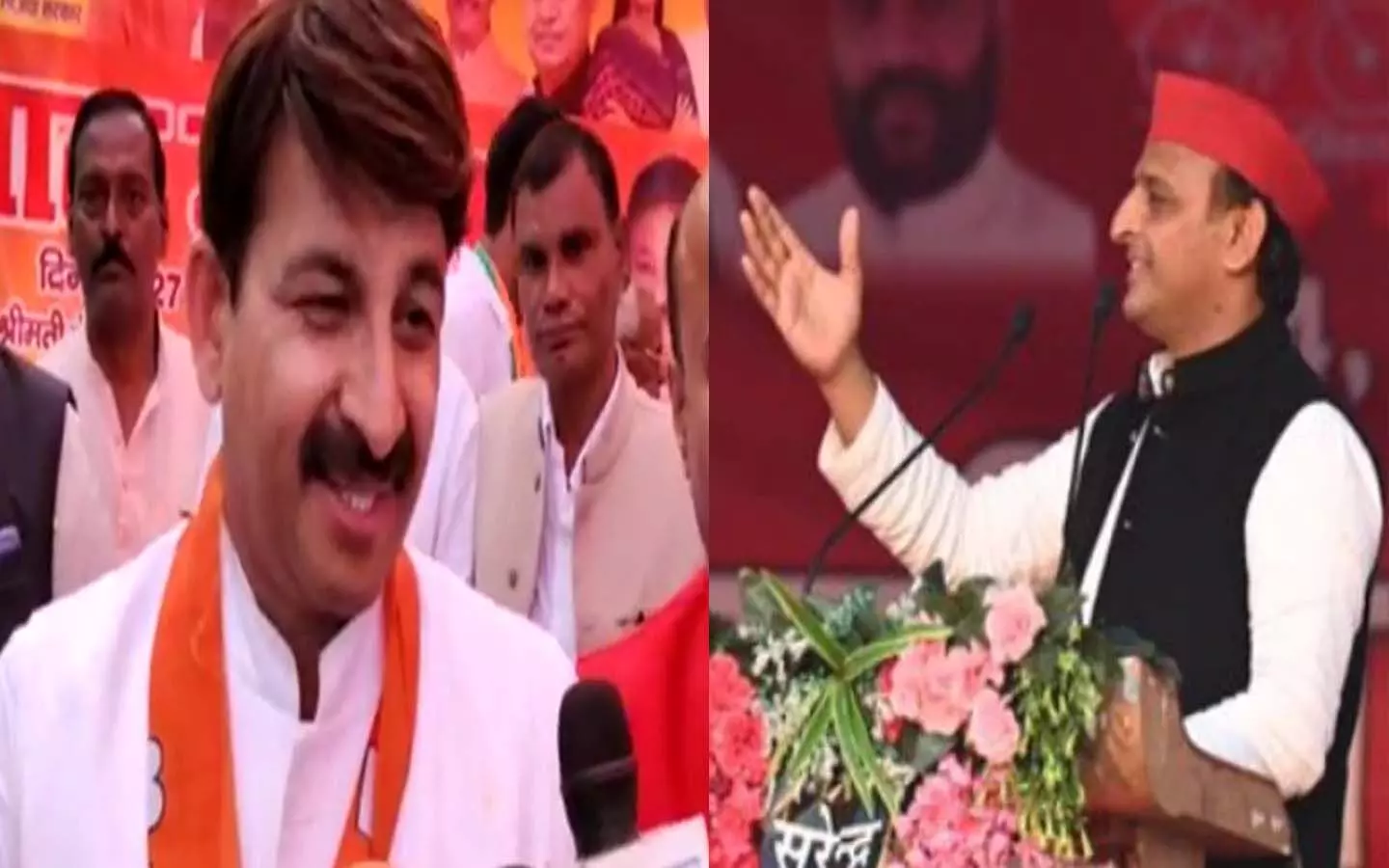 UP Election 2022: BJP MP Manoj Tiwari took the pinch of SP chief in Mirzapur, said- Akhilesh brother, return the pot