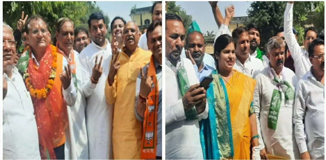 BJP and SP-RLD alliance candidates filed nominations