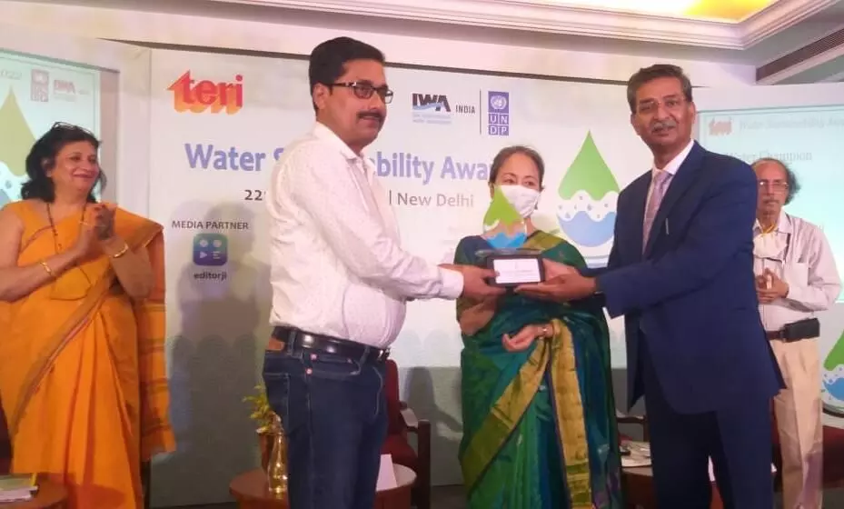 Parmarth Social Service Institute got the country prestigious Water Champion Award On World Water Day