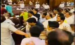 bjp tmc mla clash in west bengal legislative assembly in birbhum violence issue suvendu adhikari suspend