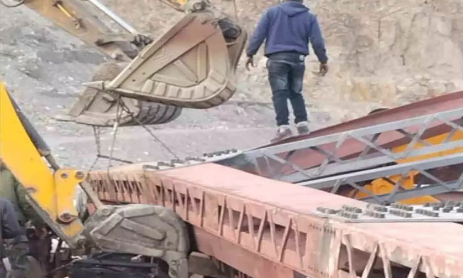 Under construction bridge collapsed in Ladakh: Bodies of four personnel recovered from debris, two laborers seriously injured