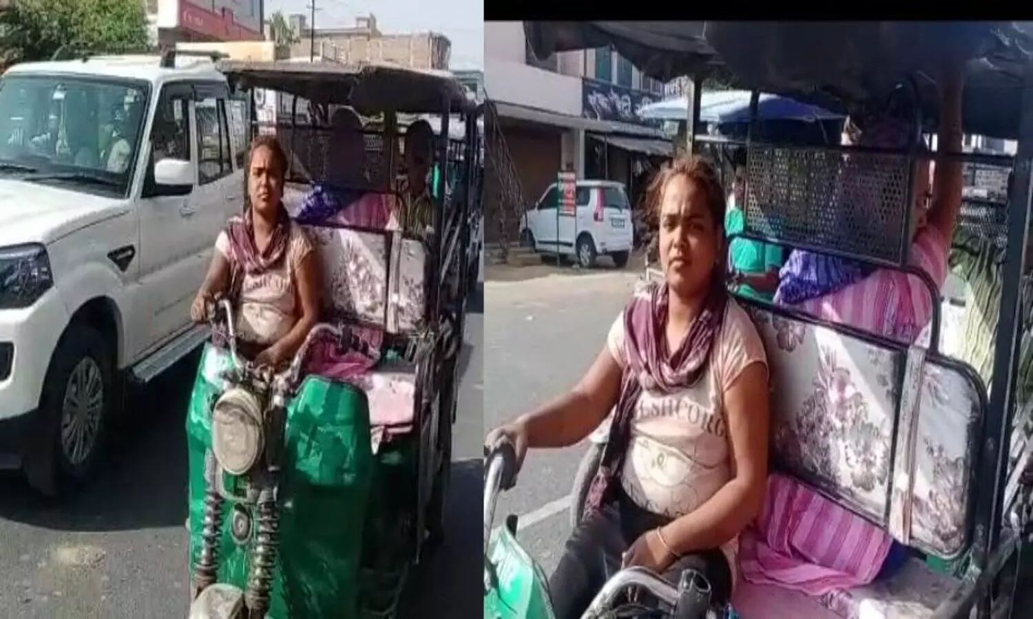 Female e-rickshaw driver from Banda