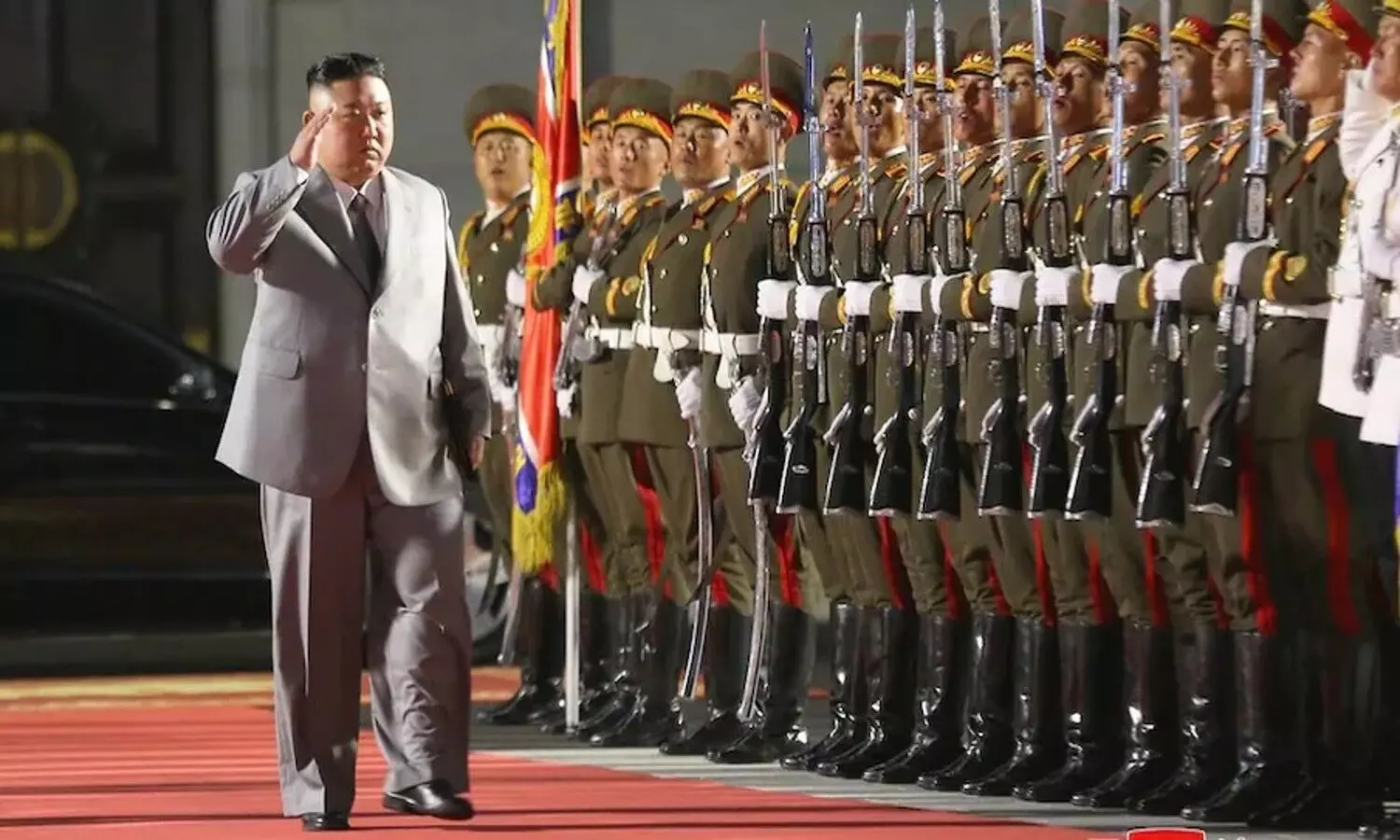 Kim Jong Un at Pyongyang Military Parade