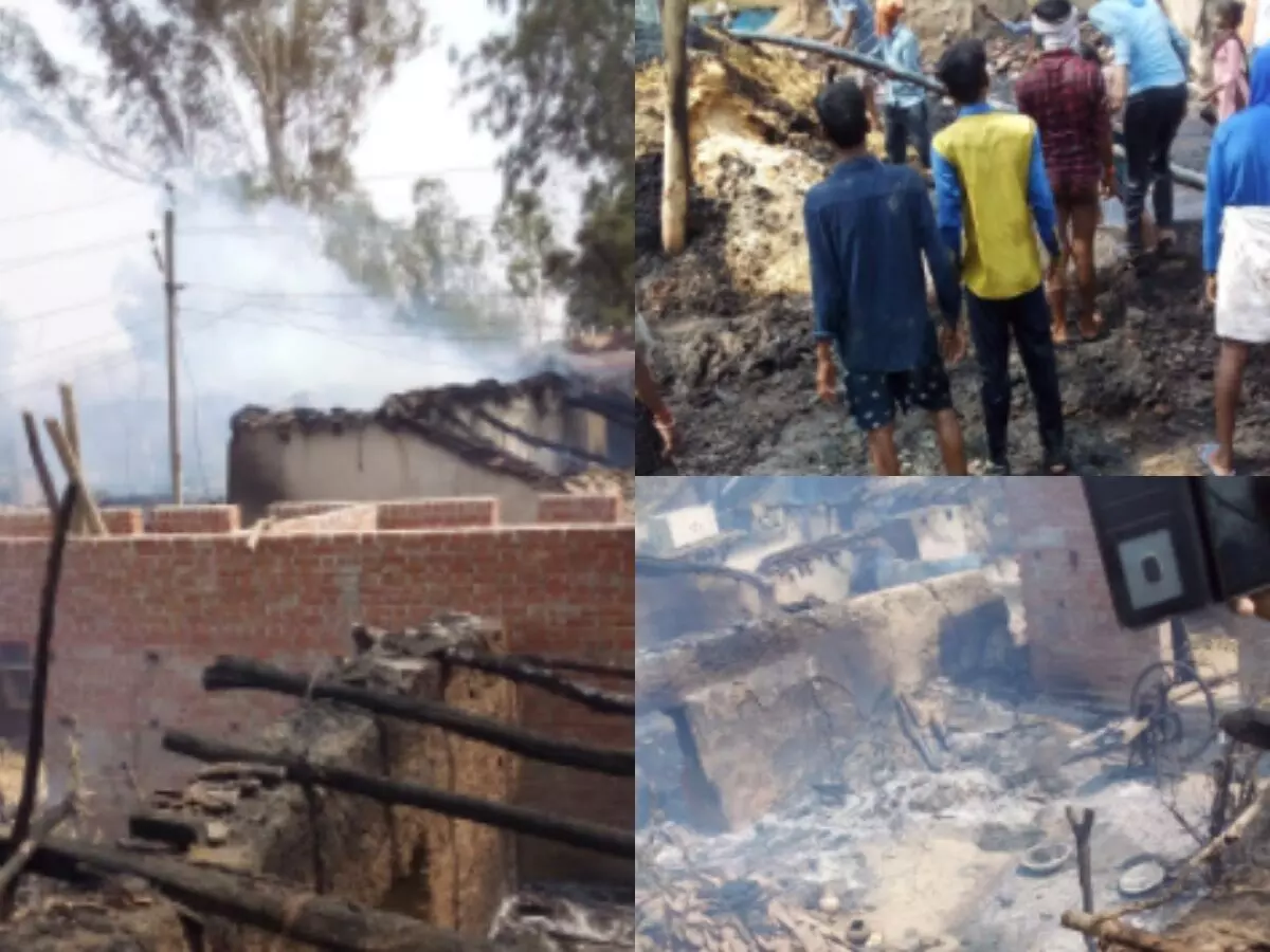 Chitrakoot News Fire broke out in one and a half dozen houses in village Atrauli