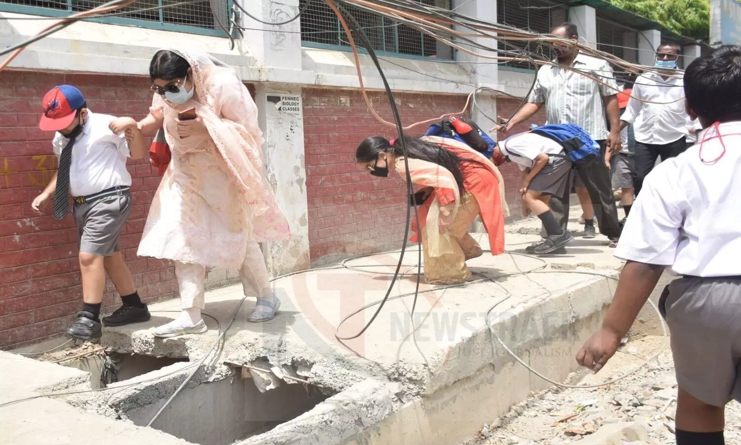 open drain at St. Francis School