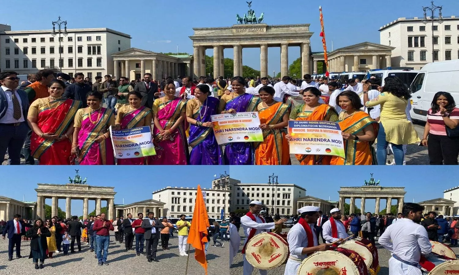 PM Narendra Modi Europe Visit colours of india displayed at berlins brandenburg gate