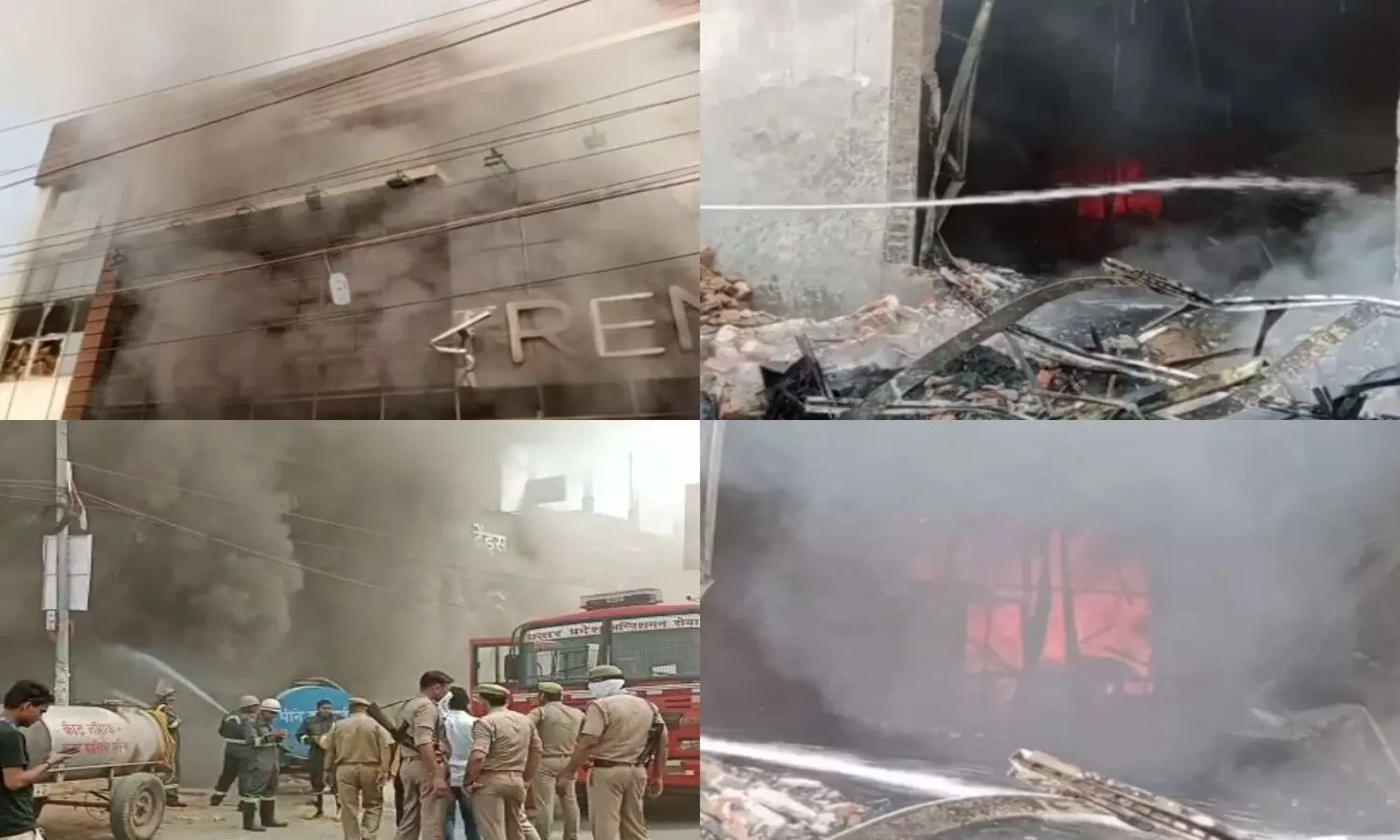 Bijnor News Fire breaks out at Reliance Trends showroom due to short circuit