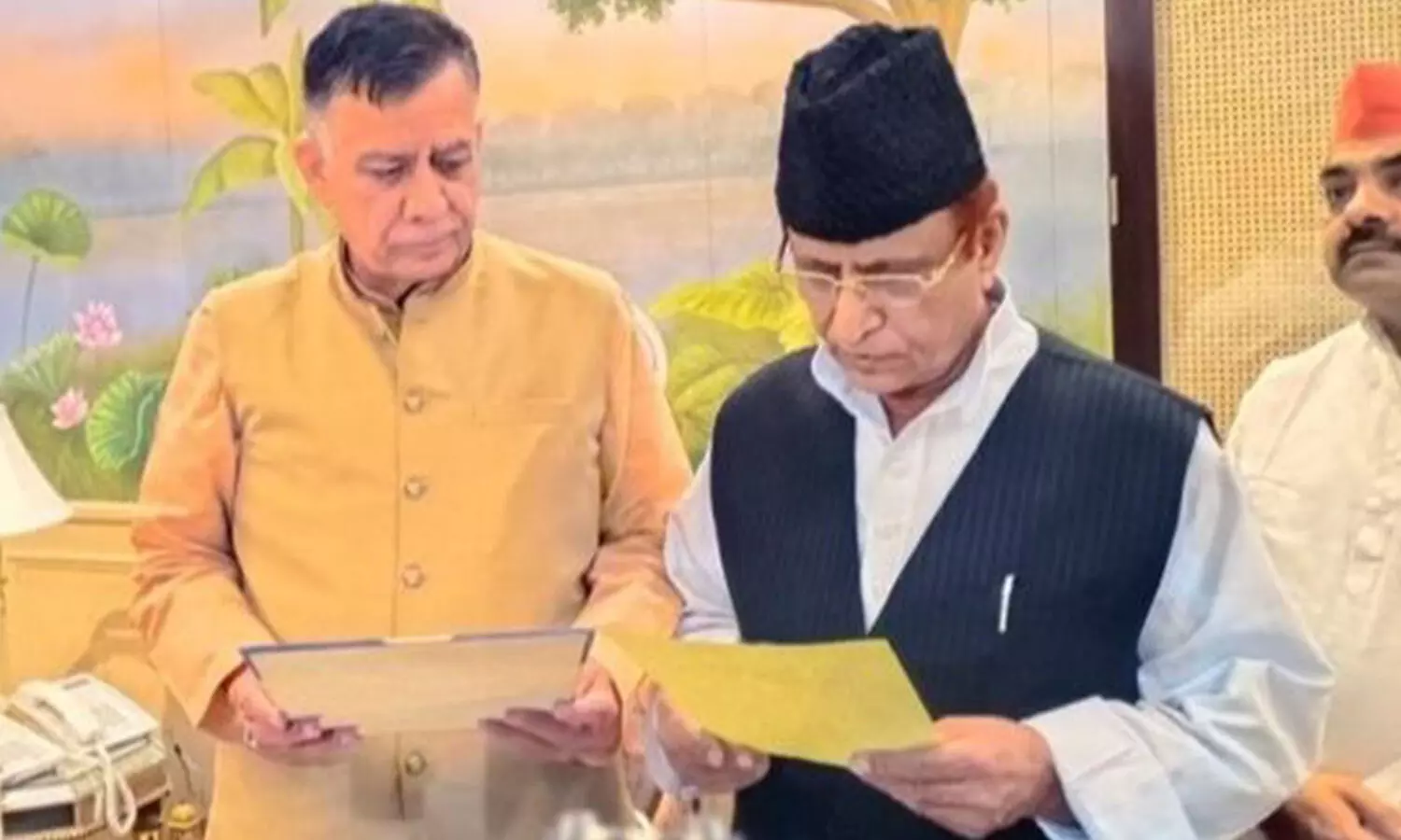 Azam Khan take oath as MLAs in the Uttar Pradesh Assembly