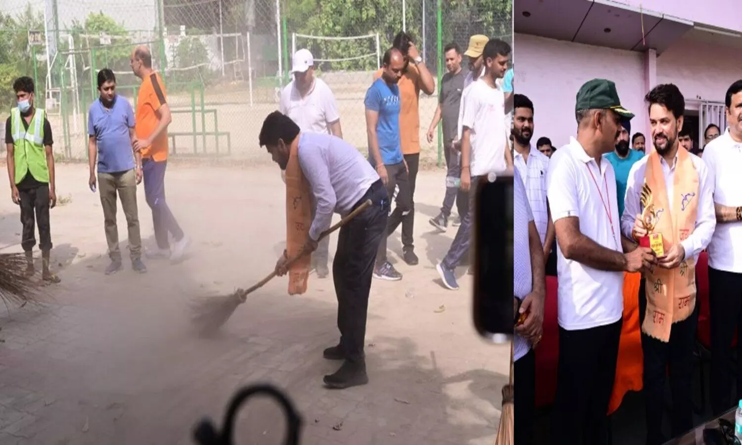 Anurag Thakur clean KD Singh Stadium