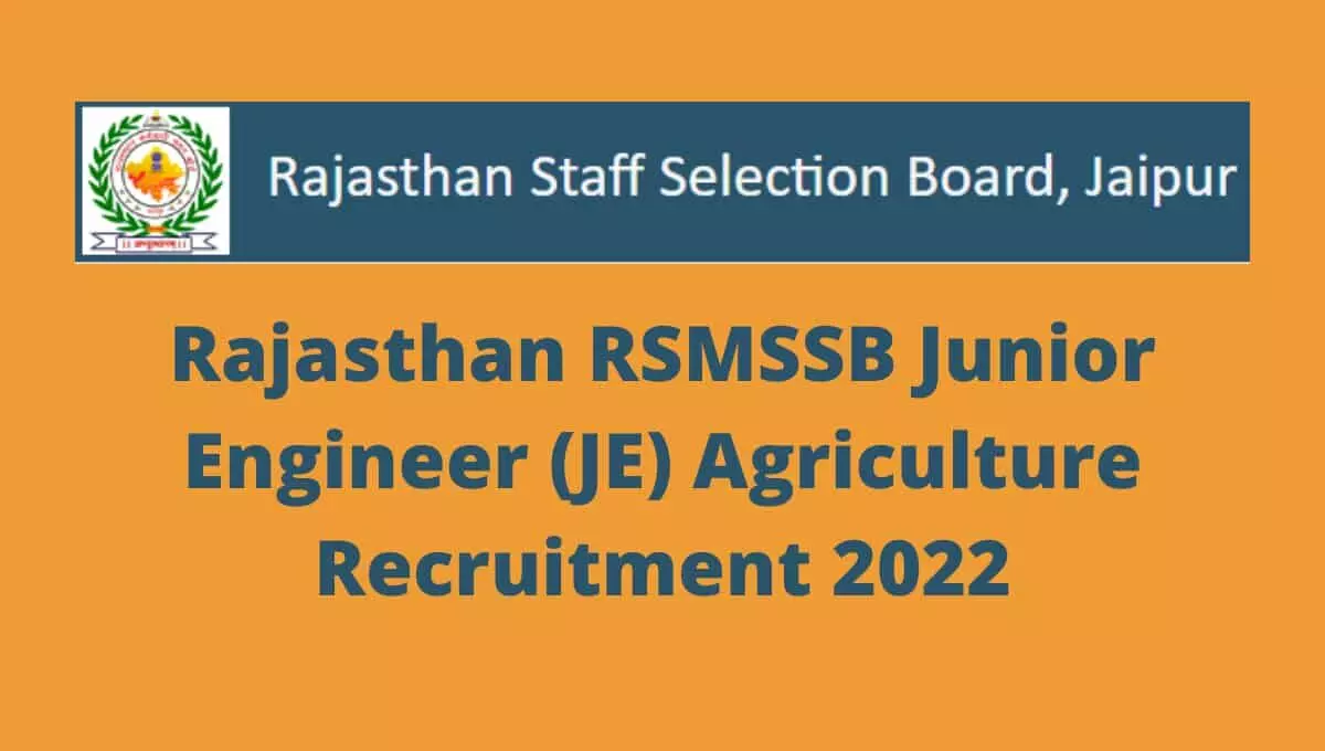 rsmssb je agriculture recruitment 2022 apply online begins for 189 vacancies