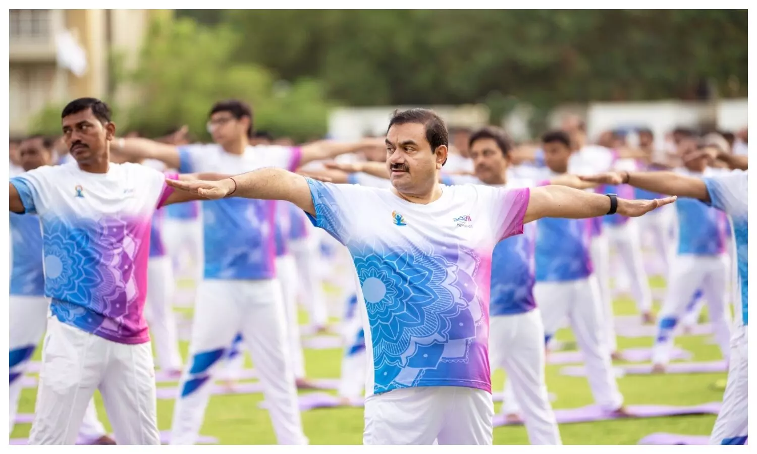 Gautam Adani performing Yoga on International Yoga Day