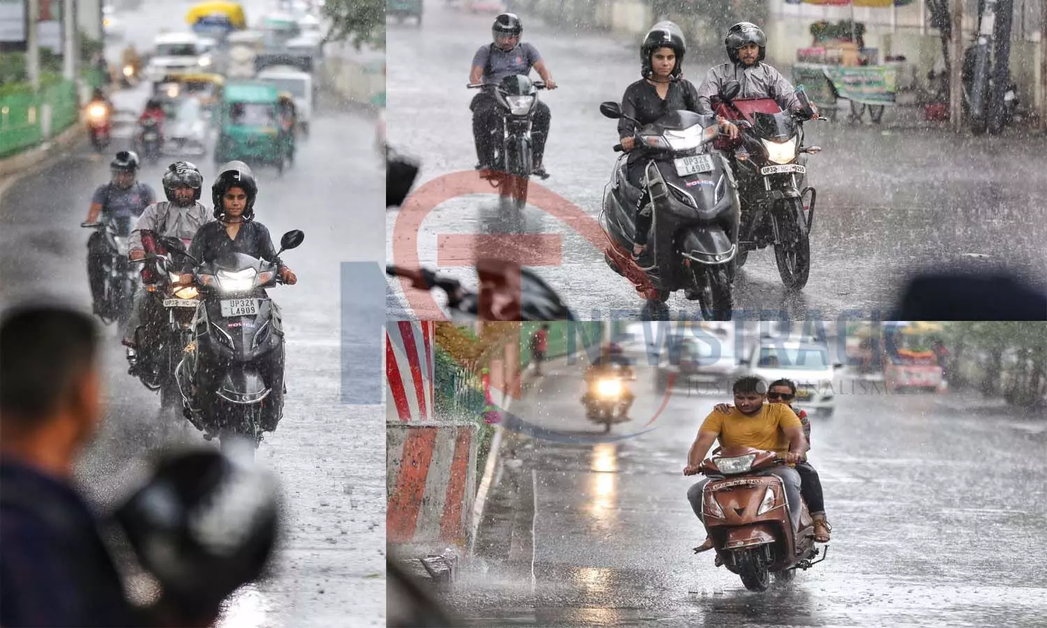 Heavy rain in the capital Lucknow, got relief from the scorching heat for the last several weeks