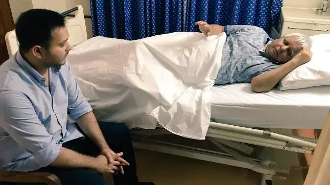 rjd supremo lalu yadav hospitalized in patna he fell down the stairs at home