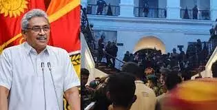 sri lanka crisis president gotabaya rajapaksa left his residence and flew protesters surrounded rashtrapati bhavan