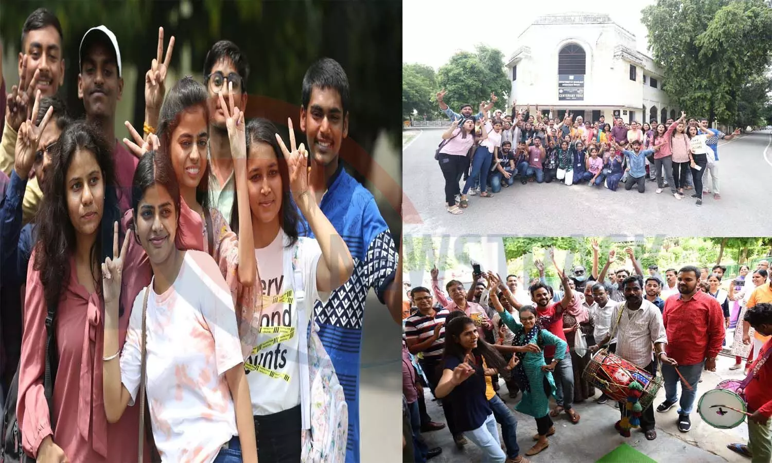 After getting A++ grade in NAAC assessment, professors and students of Lucknow University celebrated with great joy.