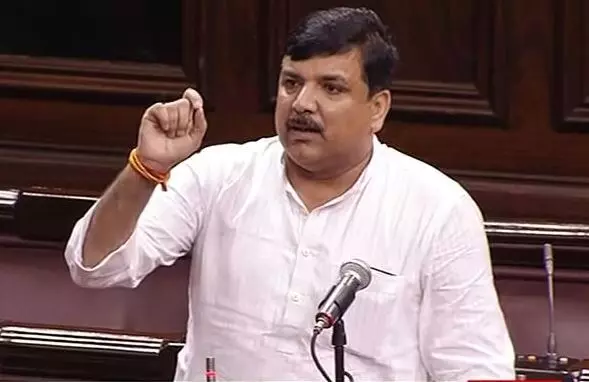 aap mp sanjay singh suspended from rajya sabha for this week