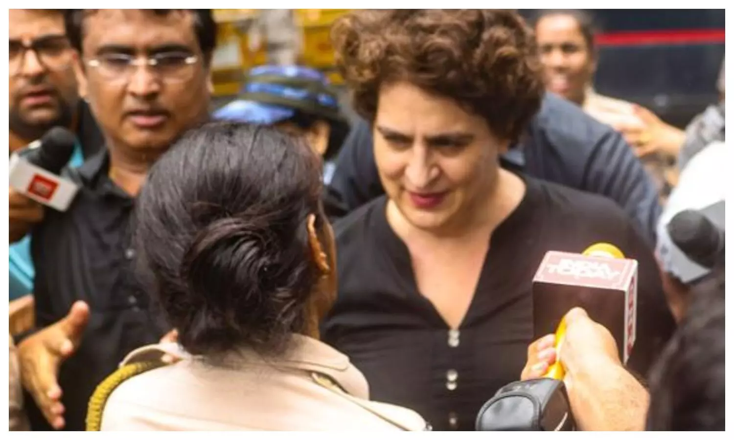 Priyanka Gandhi in protest