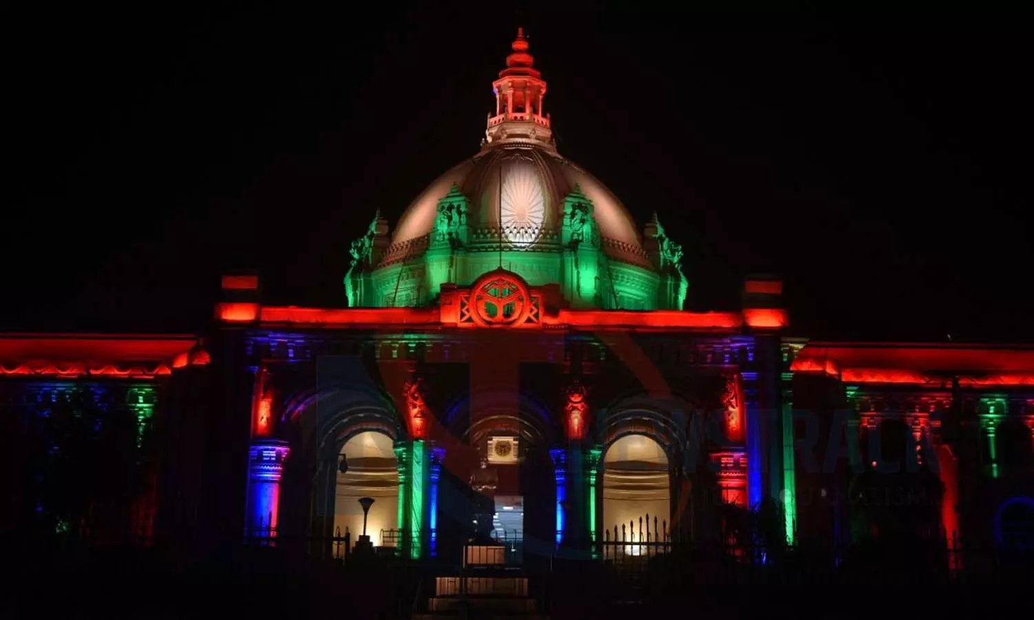 Assembly lit up with tricolor lights under the Amrit Festival of Independence