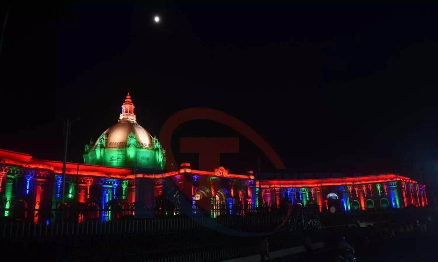 Assembly lit up with tricolor lights under the Amrit Festival of Independence