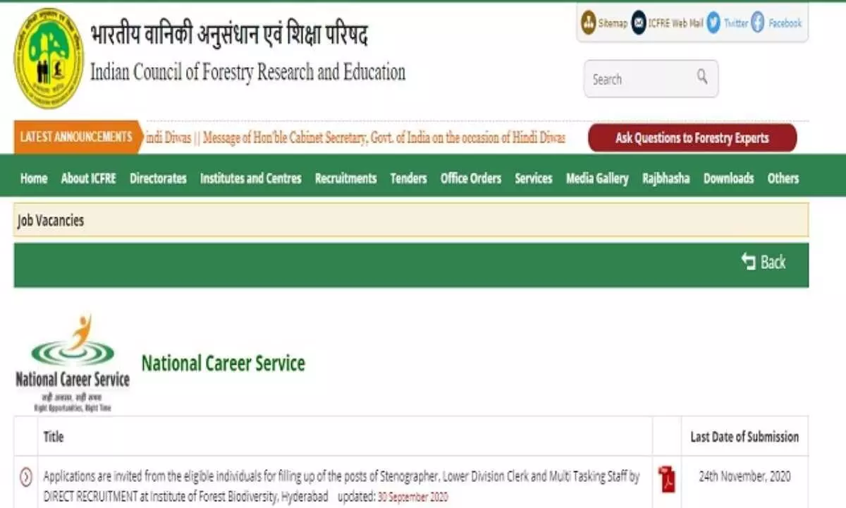 ICFRE Recruitment 2022 apply for 44 scientist b posts