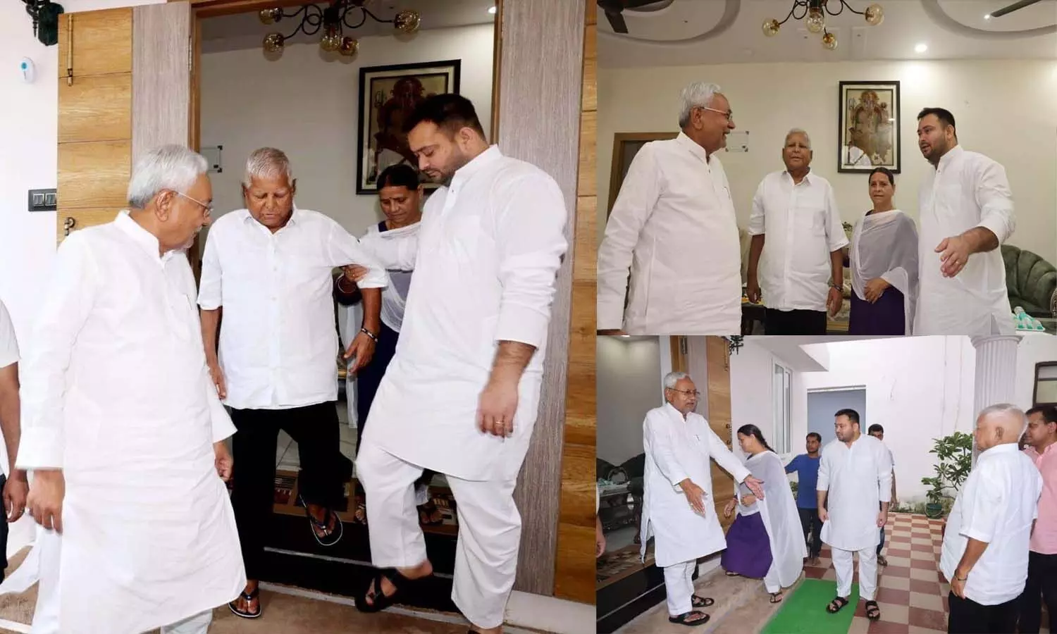 Before leaving for Delhi, CM Nitish reached Rabri residence, met Lalu