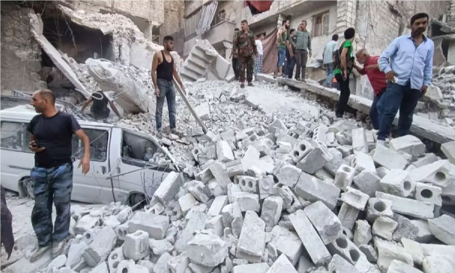 Syria building collapse