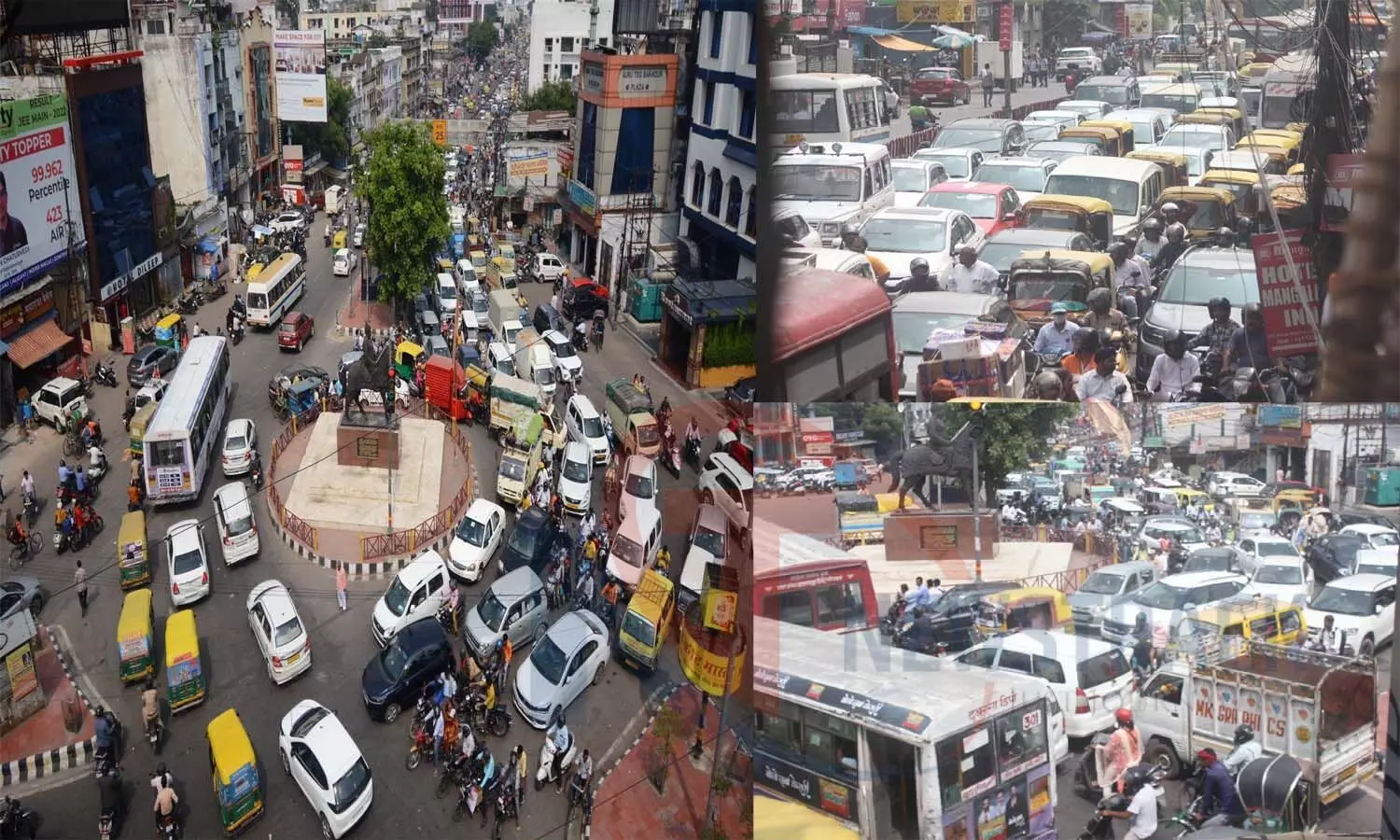 Heavy jam in Lucknow troubled people, vehicles kept crawling for hours at Hussainganj Rana Pratap intersection