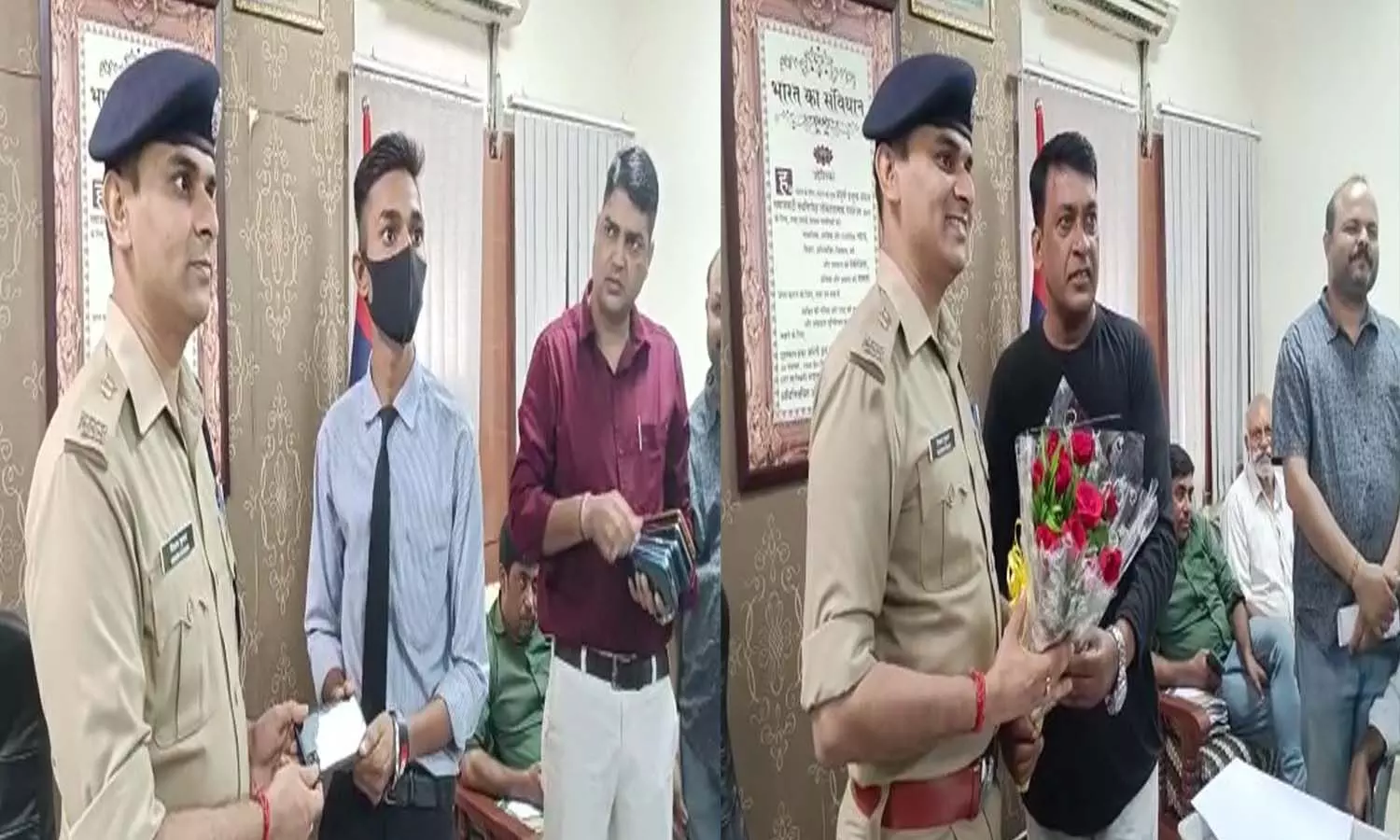 Peoples faces were happy after getting mobile, SP City said Thank you