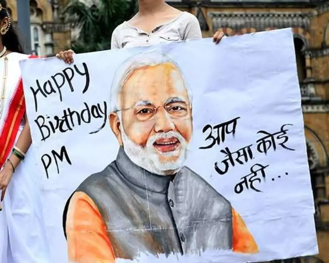 PM Modi Birthday Wishes people wished pm modi birthday through news track