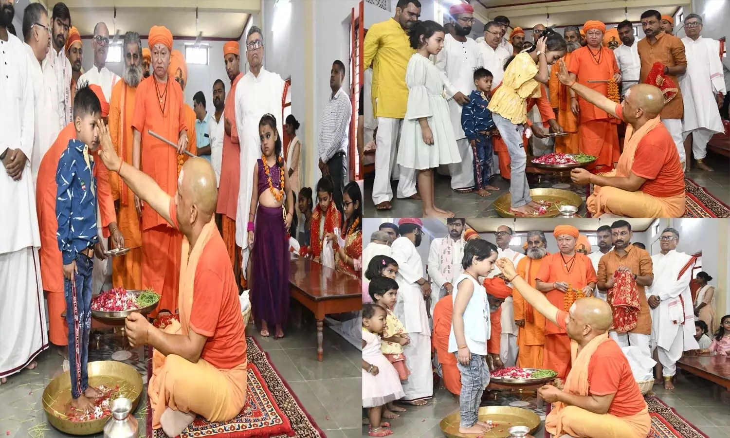 CM Yogi worshiped the feet of mother power, the procession of Vijayadashami will come out at 4 pm