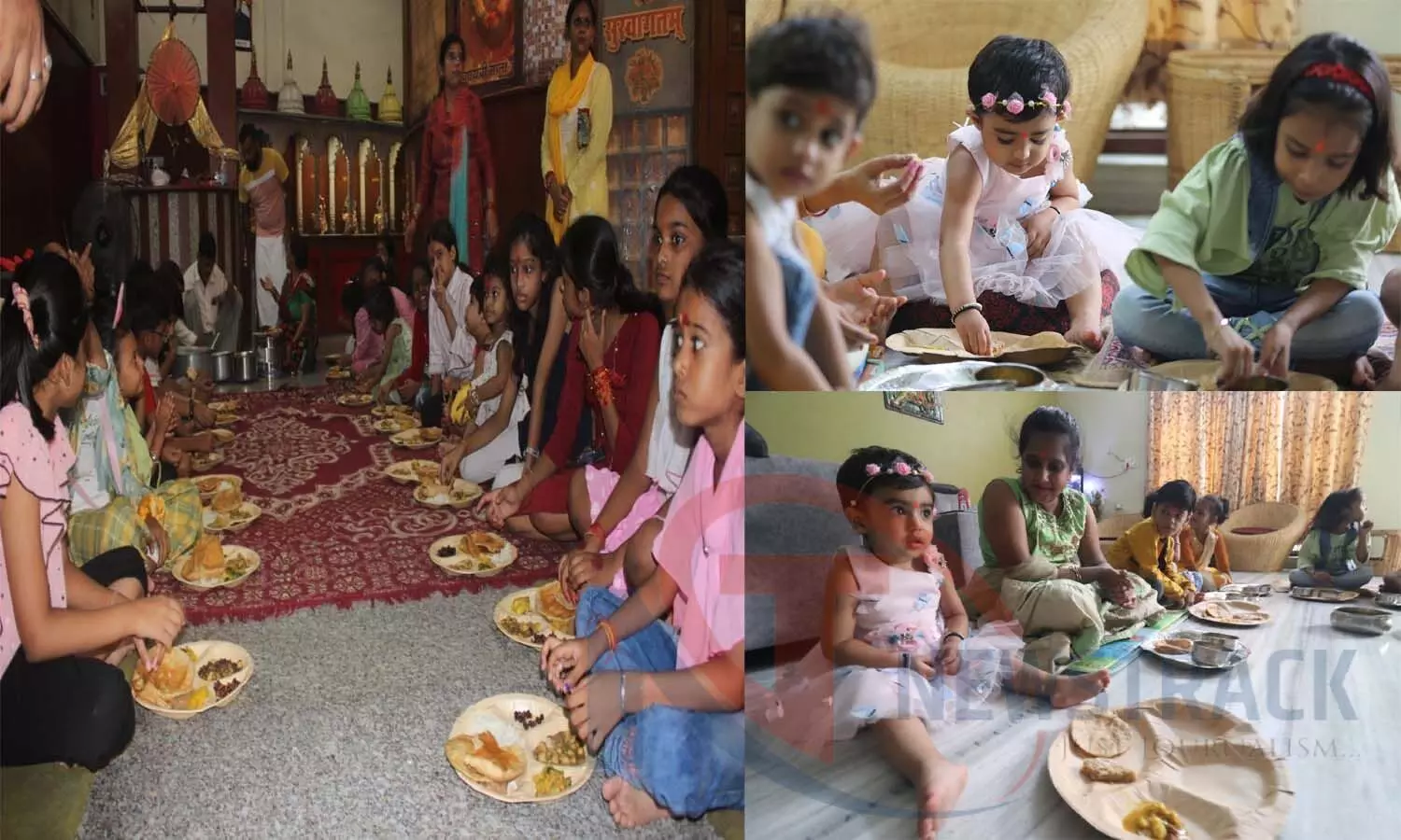 On the occasion of Navratri, people fed the girl on the day of Navami, blessed her feet