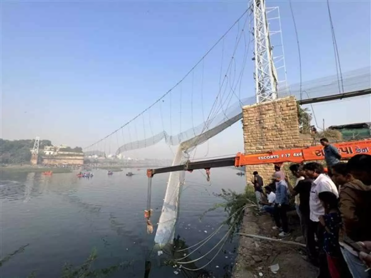 gujarat morbi bridge collapse 9 arrested rajkot range ig said will get punishment