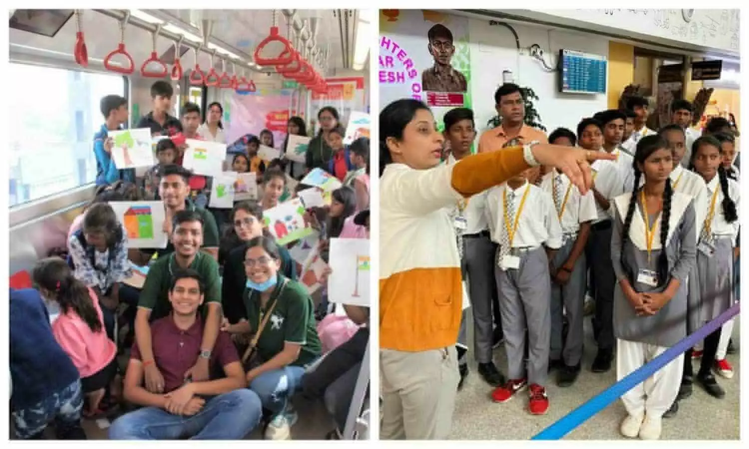 Lucknow Metro and Amausi Airport celebrated Childrens Day organized painting competition