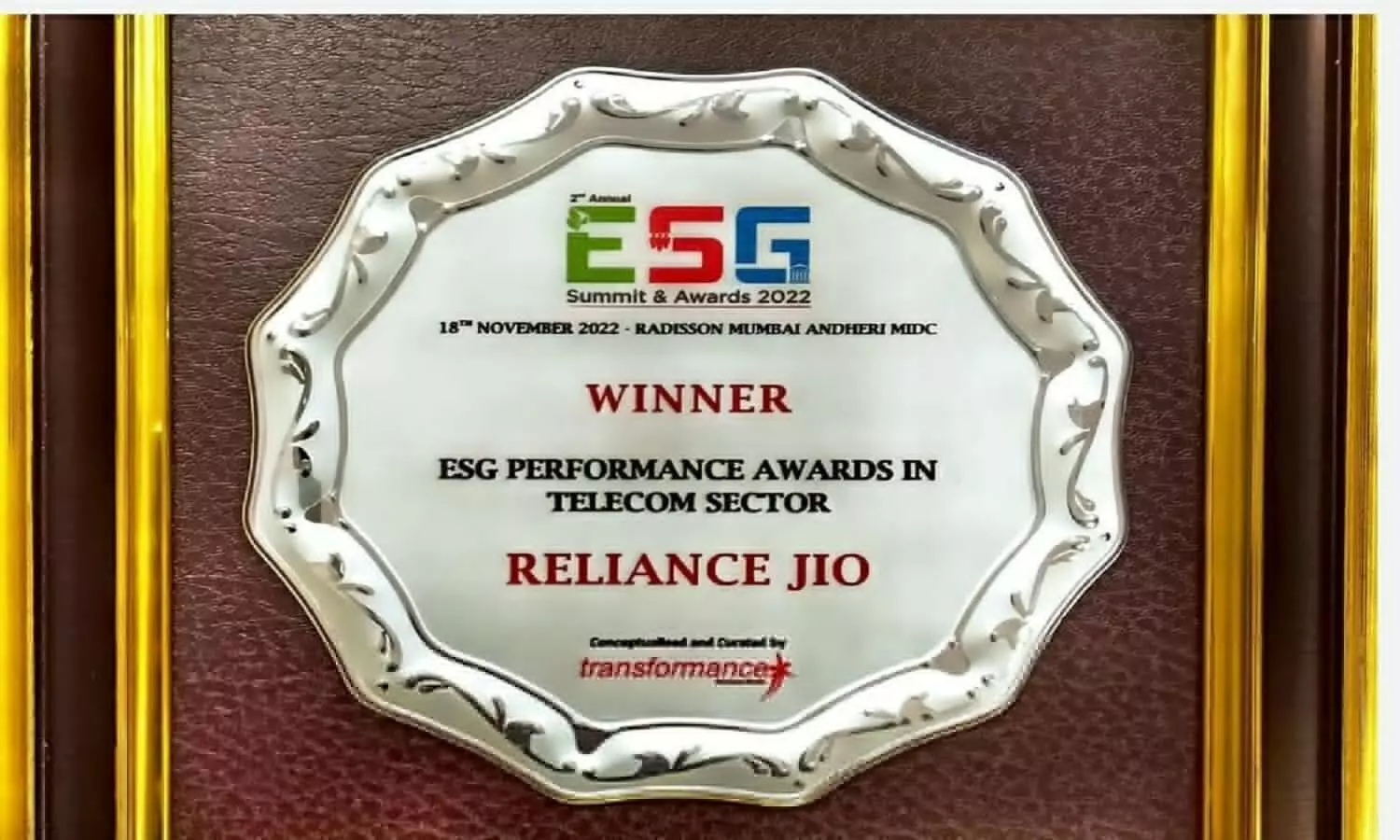 Reliance Jio has bagged the award