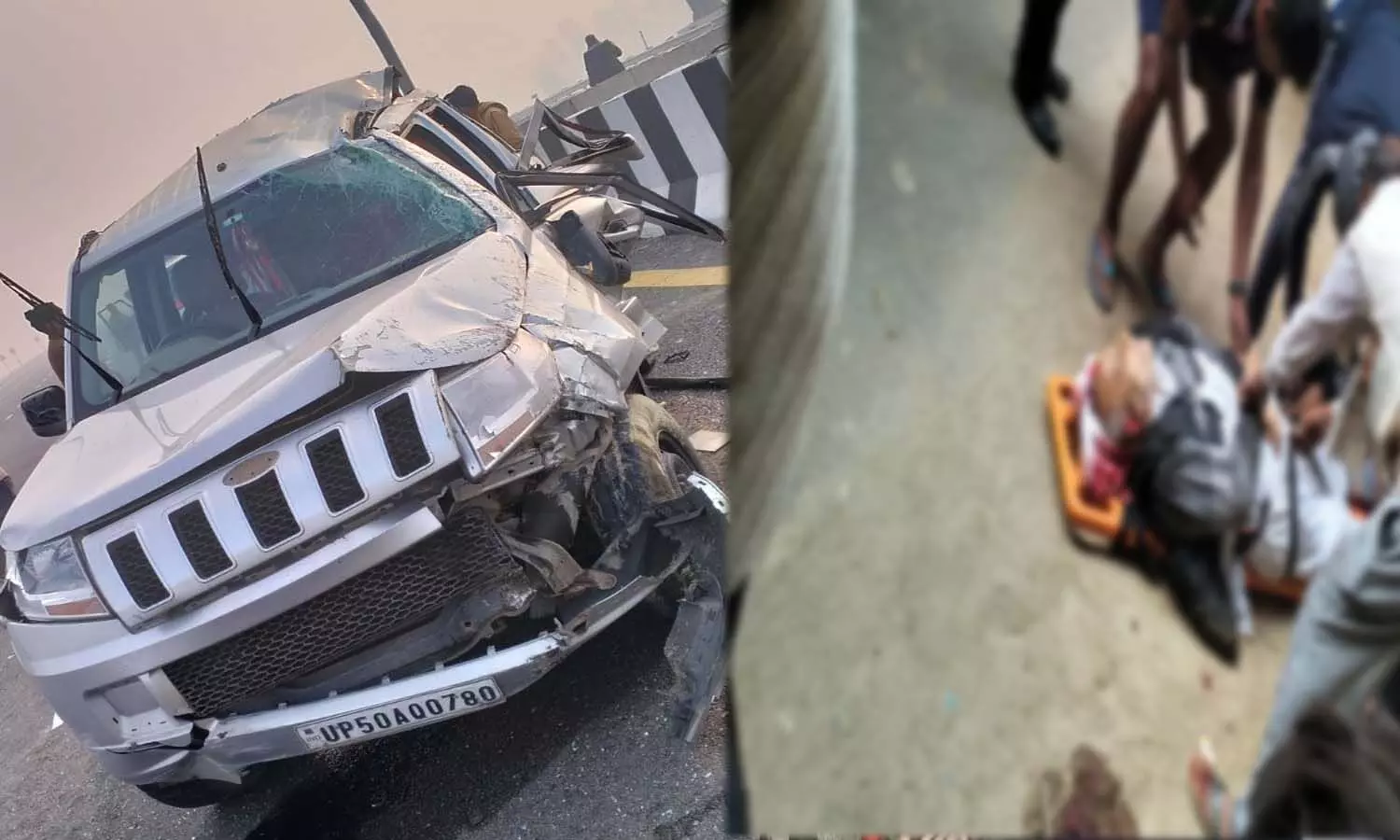Father killed, son-daughter injured in car accident on Purvanchal Expressway